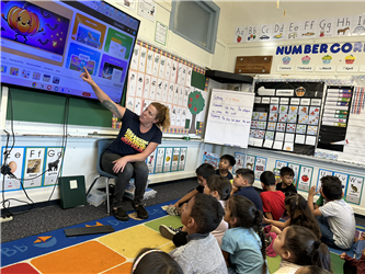 Photo of kindergarten grade students participating in PVUSD design challenge competition