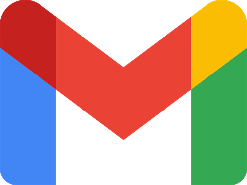 Gmail blue red yellow and green logo